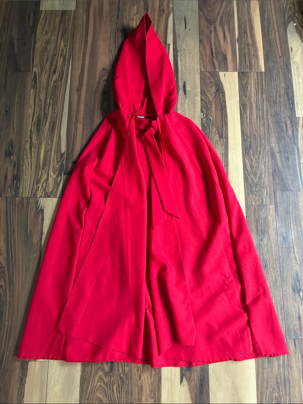 Classic Red Little Red Riding Hood Adult Costume with Hood and Apron - Picture 4 of 4